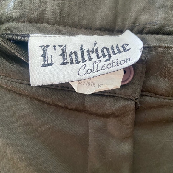 Vintage faux leather kaki pants - Picture 2 of 3